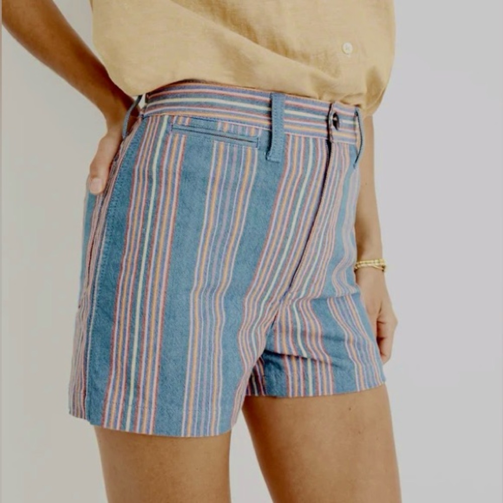 Madewell Emmett Rainbow stripe shorts 27”